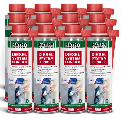 Produktbild von MATHY-D Diesel-Systemreiniger 12 x 250 ml - Diesel-Additiv für Kraftstoffsystem, Brennraum & Ventile
