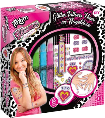 Productafbeelding van Totum Glamz Haaraccessoires, Tattoos en Nagellak, 8 rokken/jurken, Meerdere kleuren
