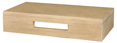 Productafbeelding van Differnz Hura L Planchet - Wastafelplank van Hout met -Keurmerk - Voorzien van Uitsparing voor Handdoek - Uitgevoerd Zonder Afvoergat - Afmetingen 47 x 26 x 10 cm - Kleur Eiken