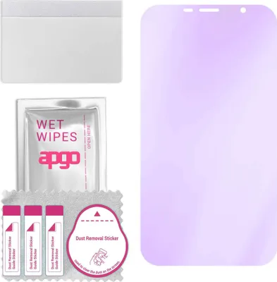 Produktbild von apgo Hybrid Schutzglas, kompatibel mit Doogee S35T, Anti-Blue, 9H Härte, toller Ersatz für Hartglas, kratzfester Displayschutzglas, Displayschutz, Full Glue