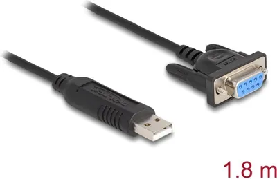 Produktbild von Delock USB 2.0 zu Seriell RS-232 Adapter Sub-D 9 Buchse mit Schrauben kompaktem