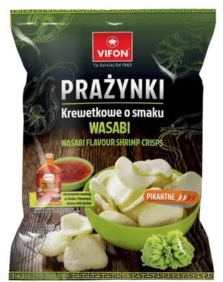 Zdjęcie produktu dla Prażynki Krewetkowe Pikantne Wasabi 100G Vifon