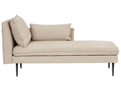 Produktbild von BELIANI Leňoška béžová látkové čalúnenie ľavostranná jednofarebná s vankúšmi moderný minimalistický štýl obývačka