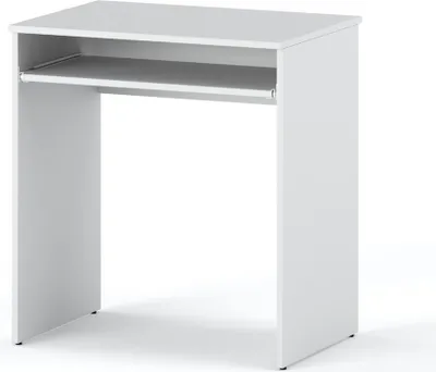 Zdjęcie produktu dla Biurko Białe Mat Małe Szkolne Komputerowe Szkolne 68Cm Półka Na Klawiaturę