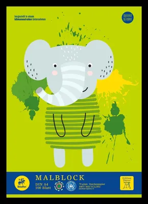 Image de Bloc de peinture vert Staufen, DIN A4, 100 feuilles, 70 g/m², 2 motifs