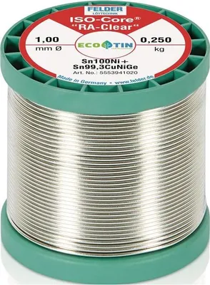 Produktbild von Lötdraht ISO-Core® RAClear 1mm 250g Sn100Ni+ FELDER