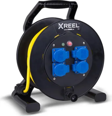 Produktbild von GIFAS Kabeltrommel, XREEL310, 4xSSD54+L, 3G2.5N07, gelb, Rolle mit 50m, 1 Stk.