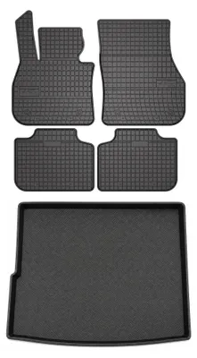 Productafbeelding van Rubberen automatten + kofferbakmat voor BMW X1 U11 vanaf 2022 – 5-delig, zwart, op maat – Wielganizator SolidPRO