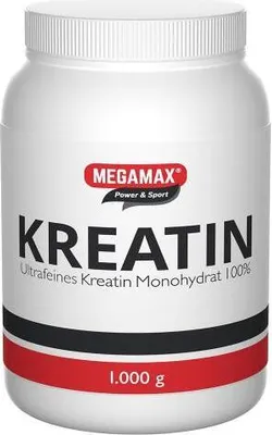 Obrázek produktu pro MEGAMAX Power & Sport 100 % čistý kreatin monohydrát v prášku, 1000 g prášku