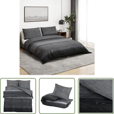 Immagine prodotto di The Living Store Set di biancheria da letto grigio scuro 200x200 cm in cotone