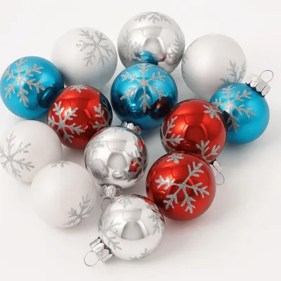Produktbild von 24er Set Weihnachtskugeln Glas Mini Christbaumschmuck Christbaumkugeln Tischdeko