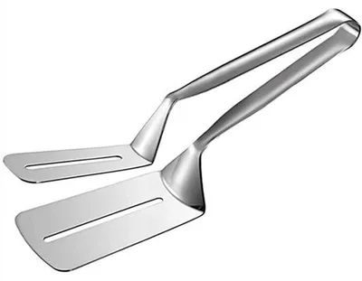 Image de Pince de cuisine en acier inoxydable Ibenzoa® de 25,4 cm – pince polyvalente pour griller et cuire, avec pince et spatule perforés des deux côtés, et lavable au lave-vaisselle