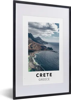 Produktbild von MuchoWow® Gerahmtes Poster Kreta - Griechenland - Meer 40x60 cm - Poster mit Schwarzem Bilderrahmen Wandposter Rahmen Foto Bilder - Poster in Rahmen