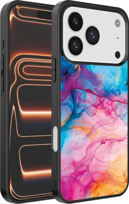 Produktbild von Geeignet für iPhone 17 Pro Max Telefon Fall mit Regenbogen Acryl Marmor Print - TPU Backcover Fall Regenbogen Acryl Marmor Design - Smartphonica