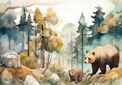 Produktbild von Vlies Fototapete Kinderzimmer Wald Tiere Pastell (368x254 cm - inkl. Kleister) Kinder Modern Vliestapete Tapete Wandtapete