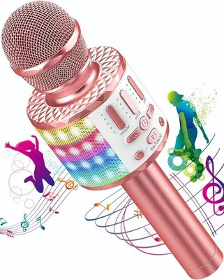 Immagine prodotto di Kit microfono per bambini con impianto karaoke Bluetooth portatile dotato di schermo a LED