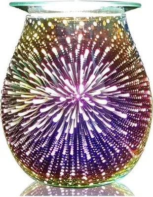 Produktbild von Duftlampe Wachs Duftöl Lampe, elektrische Wachswärmer, Ölbrenner, Nachtlicht-Öllampe für Heimdekoration (3D-Feuerwerk Design)