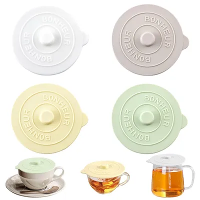 4er Set Silikonbecherdeckel, 9,5 cm, lebensmittelecht, wiederverwendbar