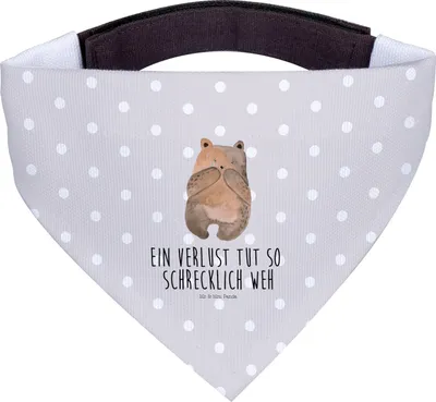 Produktbild von Mr. & Mrs. Panda Halstuch Bär Verlust - Grau Pastell - Geschenk, Hunde-Bandana, Teddy, Bandana für Hunde, Tuch, Trauer Trauergeschenk Traurig Trösten Trost Liebeskummer