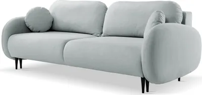 A light gray sofa is shown against a white background.