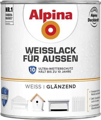 Produktbild von Alpina Weißlack für Außen 750 ml glänzend