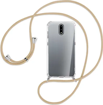 Produktbild von Handykette Backcover-Schutzhülle mit Band (Metall silberfarben) für Nokia 2.3 - caramel