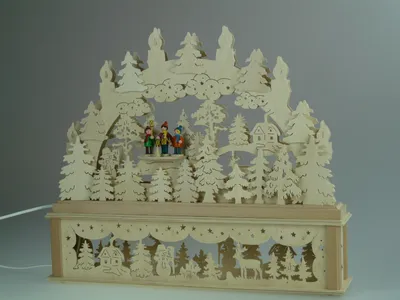 Produktbild von Original Erzgebirgischer Marken Schwibbogen Lichterbogen 50 x 43 cm K50-2_264