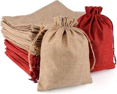 Produktbild von Famanu Jutebeutel Set 30 Stück - 15 x 20 cm - mit Zugband