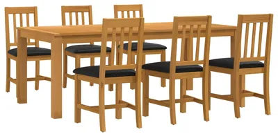 Immagine prodotto di vidaXL Set da pranzo, 7 pezzi, legno massello di quercia nero