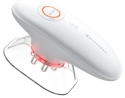 Imagen del producto de MYCARBON, dispositivo de masaje con ventosas 3 en 1: masaje con ventosas, terapia de luz roja y estimulación eléctrica muscular (EMS), 3 niveles de intensidad. Color: blanco