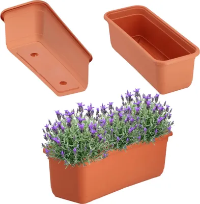 Obrázek produktu pro Květináč na balkon – květináč 40 cm – pro květiny a bylinky – venkovní použití