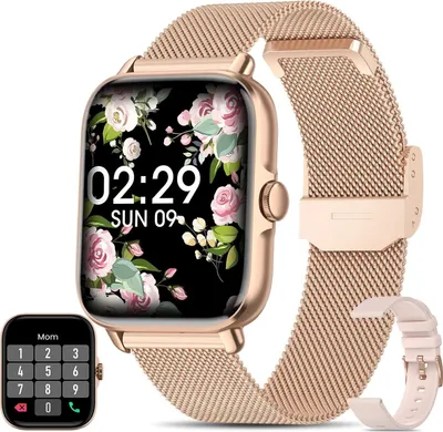 Produktbild von Smartwatch, 1,7 Zoll HD Armbanduhr mit Telefonfunktion, 28 Sportmodi, SpO2 Pulsmesser Schlafmonitor, Weibliches Zyklus Management, Musikplayer