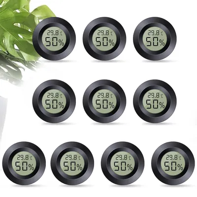 Zdjęcie produktu dla Higrometr termometr cyfrowy - Mini - 10 sztuk - Czarny - Temperatura i wilgotność powietrza