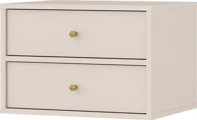 Produktbild von Masseno Nachttisch TORINO Nachtschrank Beistelltisch für Schlafzimmer 51,8 x 35 x 40,8 cm Beige