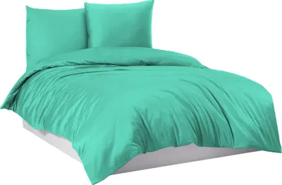 Produktbild von Bettwäsche Bettgarnitur Bettbezug 100% Baumwolle 135x200 155x220 200x200 200x220, Farbe:Türkis, Größe:155 x 220 cm