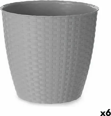 Produktbild von Blumentopf stefanplast grau Kunststoff 24 x 22,3 x 24 cm (6 Stück)