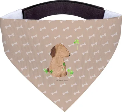Produktbild von Mr. & Mrs. Panda Halstuch Hund Kleeblatt - Hundeglück - Geschenk, Hundehalstuch, Tuch, Viel Glück, Hunde, Motivation, Glücksbringer, Sprüche, Für