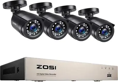 Produktbild von Überwachungskamerasystem, 8 Kanäle, 1080P, 8Ch DVR X 4 Kameras, keine