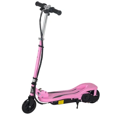 Produktbild von HOMCOM faltbarer Elektroroller für Kinder von 7–14 Jahren max. 50 kg mit Höchstgeschwindigkeit. 12 km/h höhenverstellbarer Start- und Bremsschalter 75x36x82-93 cm Rosa