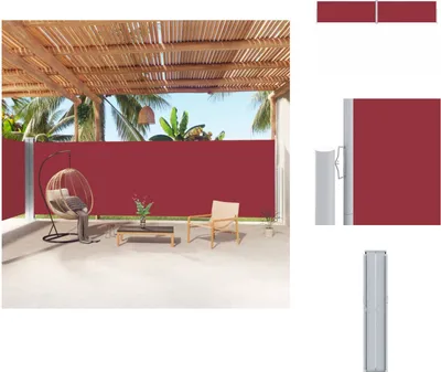 Imagen del producto de vidaXL Toldo lateral extensible, color rojo, 200x1000 cm - Toldos y protección solar