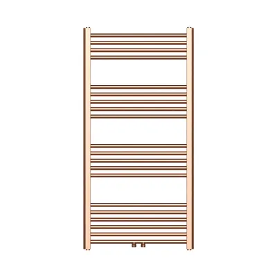 Produktbild von Handtuchheizkörper mit Mittelanschluss in gebürstetem Kupfer – 1200x600mm, 414 Watt