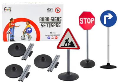 Obrázok produktu pre Leantoys Vzdelávacia sada veľkých dopravných značiek 76 cm, 3-dielna