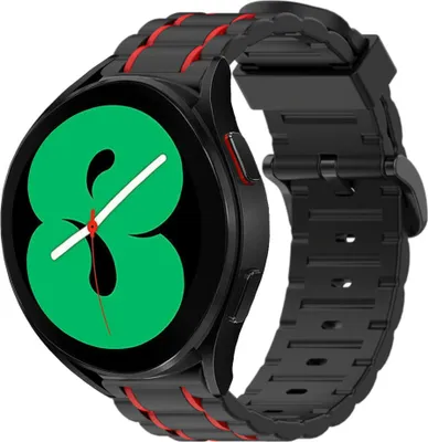 Produktbild von Strap-it Samsung Galaxy Watch 4 44mm Sportschnallenarmband (Schwarz/Rot)