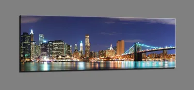 Obrázek produktu pro Obraz na plátně New York Skyline 120x40 cm zarámovaný