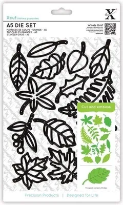 Produktbild von Docrafts xcut Schablonen A5 Blättermix 14 Stück