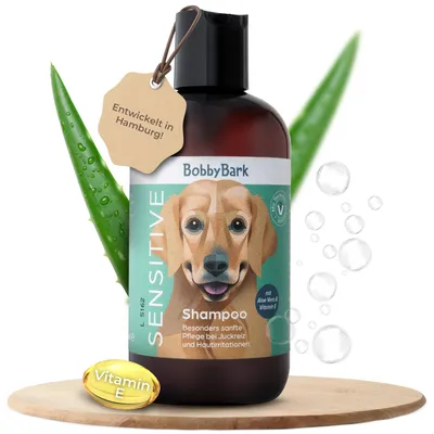 Produktbild von Sensitiv Hundeshampoo  – Parfümfrei – Sanfte Pflege mit Aloe Vera & Vitamin E