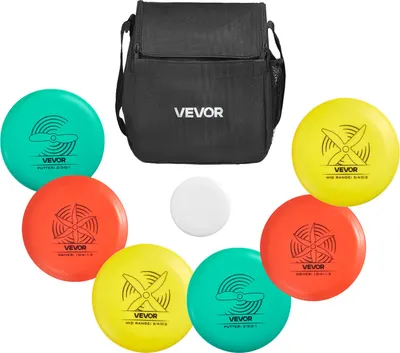 Produktbild von VEVOR Disgolf Set Disc Golf Scheiben (6 + 1 Stk.) für Anfänger, Starter-Set mit Putter, Mid-Range, Driver, inklusive Mini-Marker, tragbarer Rucksack, für Garten Rasen Strand und Park im Freien、VEVOR Disgolf Set Disc Golf Scheiben (6 + 1 Stk.) für Anfänger, Starter-Set mit Putter, Mid-Range, Driver, inklusive Mini-Marker, tragbarer Rucksack, für Garten Rasen Strand und Park im Freien、VEVOR Disgolf Set Disc Golf Scheiben (6 + 1 Stk.) für Anfänger, Starter-Set mit Putter, Mid-Range, Driver, inklusive Mini-Mark