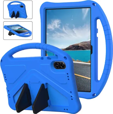 Produktbild von Dětské pouzdro pro Honor Pad X9/Pad X8 Pro 11.5", EVA lehké nárazuvzdorné pouzdro s skládacím stojánkem a rukojetí modré