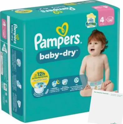 Produktbild von Pampers Baby Dry Gr4 9-14kg Maxi (30St Packung) + usy Block