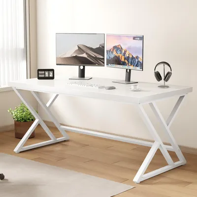 Immagine prodotto di LVB scrivania per computer tavolo da studio design industriale 140 x 60 cm bianco